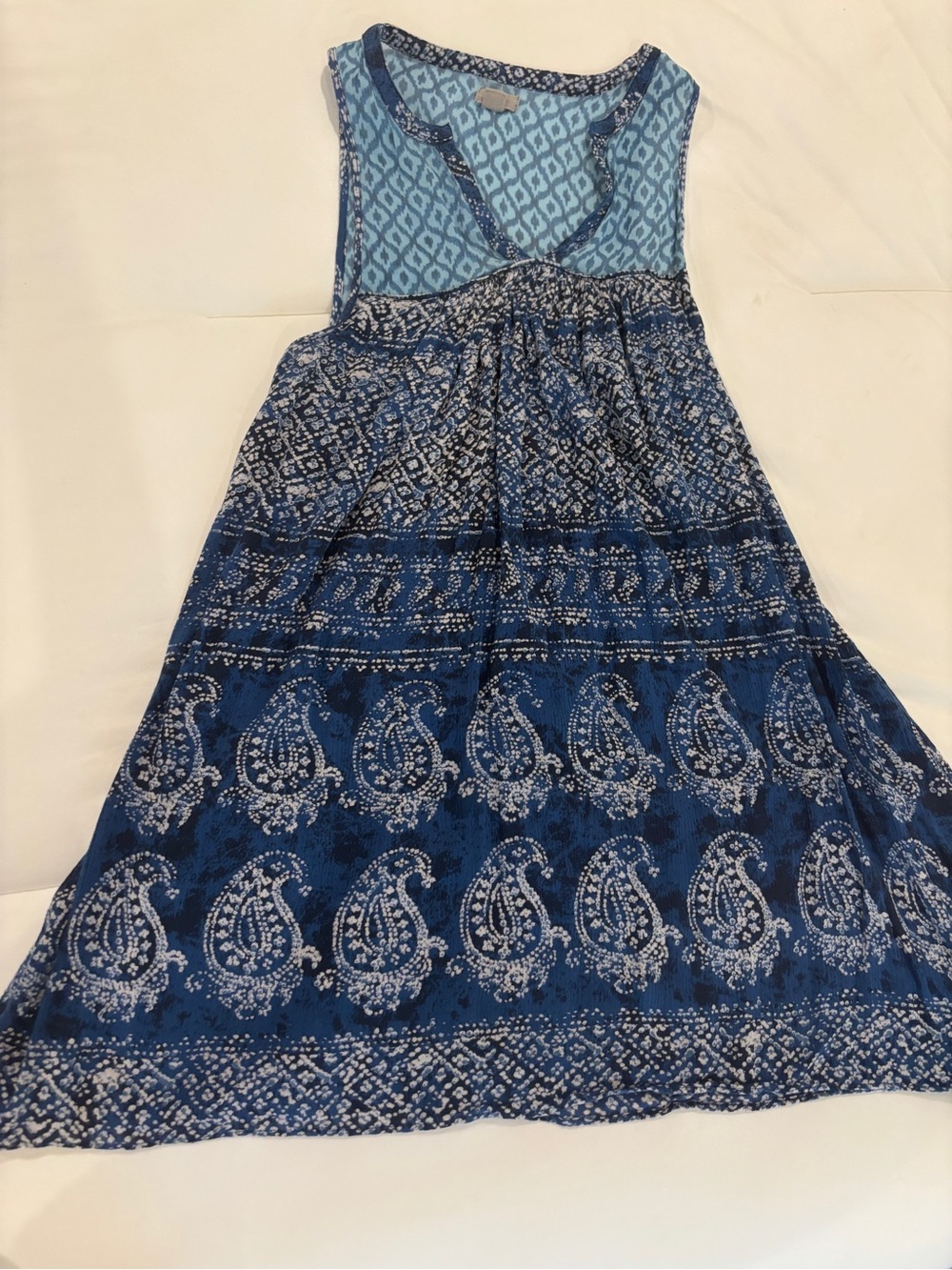 Ecote Blue Paisley Print Mini Dress